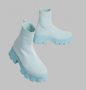 Knitted material socks elastic women's ankle boots shoes wholesaler price in factory